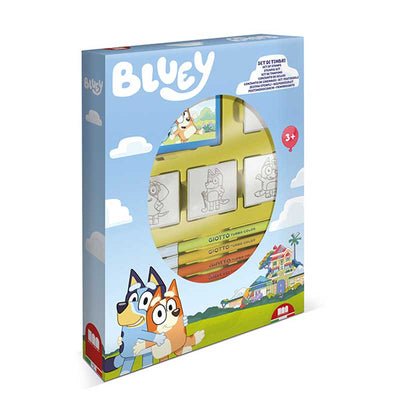 Творчески комплект Bluey със 7 цветни флумастера и 4 печата
