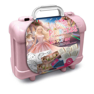 Арт куфарче PIXIE PRINCESS с 10 цветни молива, 5 печата и пъзел стикери за декорация