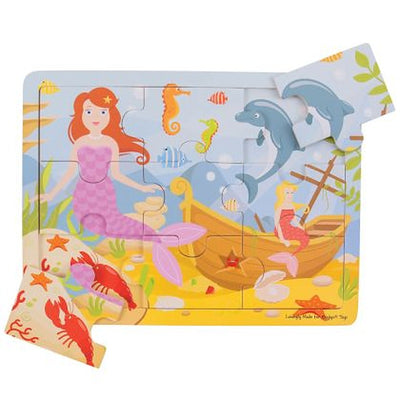 Дървен пъзел в рамка - Русалка Puzzle Mermaid