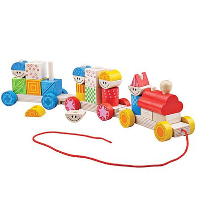 Влак с дървени елементи Build Up Train - BIGJIGS